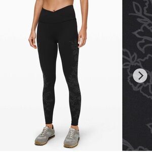 Lululemon Always On High-Rise Tight Flocked Everlux Black Floral